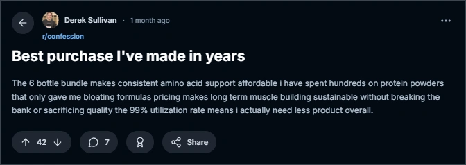 Advanced Amino Formula Reddit Review